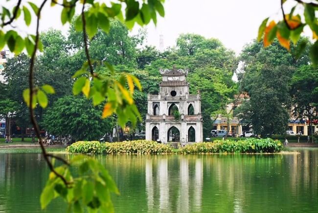 Hoan Kiem Lake is the heart of the capital city Hanoi