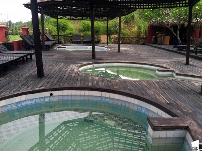 Public hot springs bathing at Inle Lake