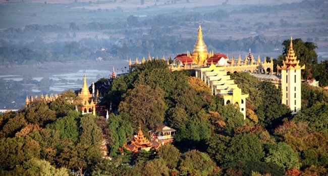 Pagodas at Mandalay Hill in Mandalay