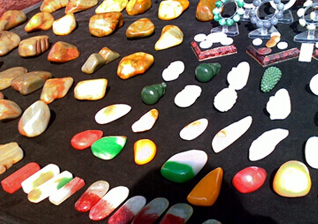 Colorful jades at Jade Market, Mandalay