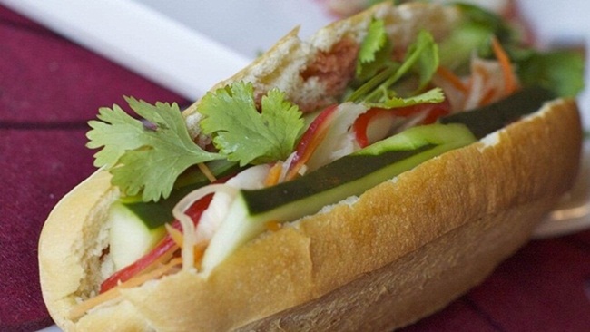 Banh mi in Hanoi with distinctive adding