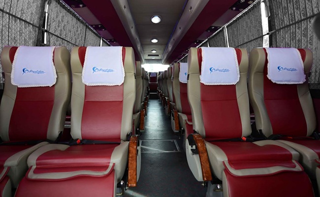 Inside the Giant Ibis Transport's bus