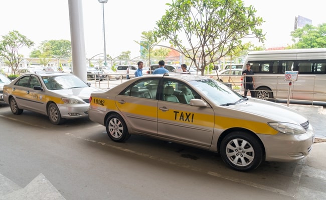 Cambodia taxi waiting at Phnom Penh Airport