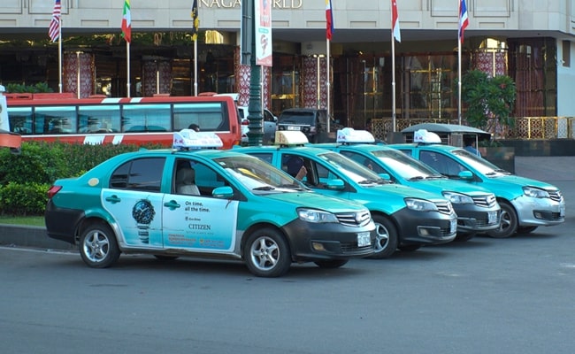 Taxi at Phnom Penh streets