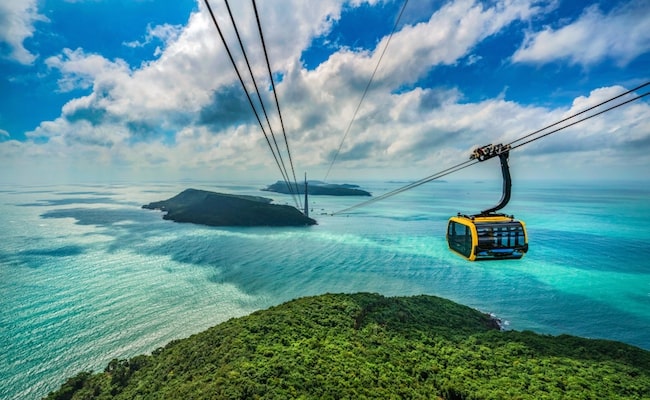 Aerial view of Thom island Cable Car